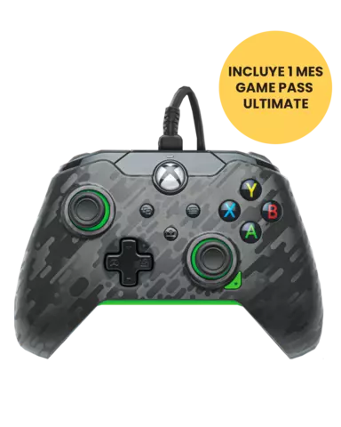Mando Neon Carbon Camo/Verde Licenciado con Cable
